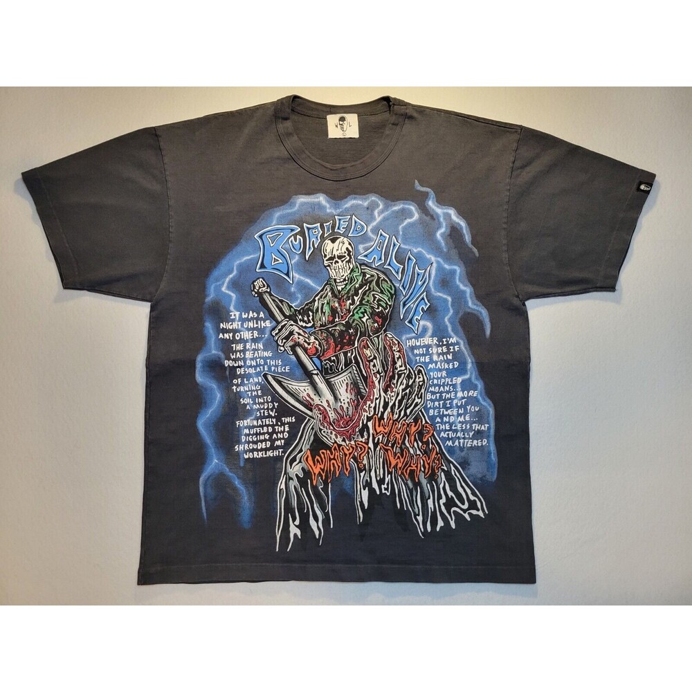 Warren Lotas Buried Alive Black Shirt Size Large Streetwear Skull Grunge Punk